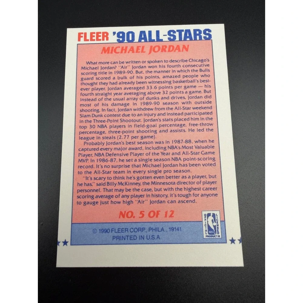 Michael Jordan Card Lot 1989 NBA Hoops 1990 Fleer All-Star Fun City Rated Rookie